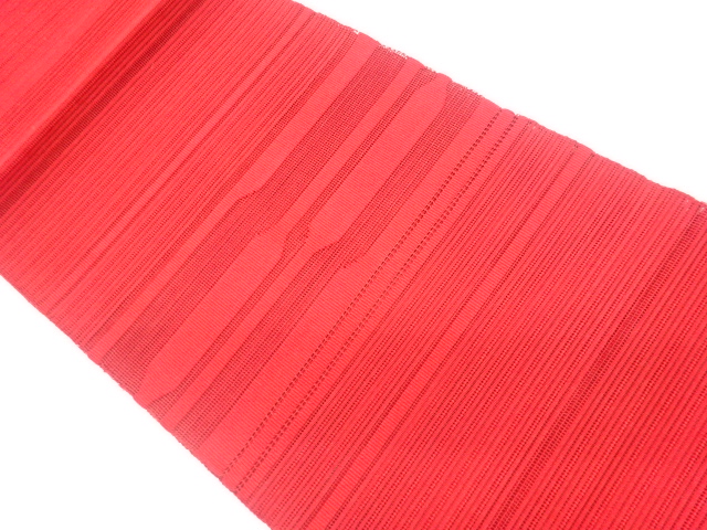 リサイクル　絽綴れ変わり横段模様織出し名古屋帯